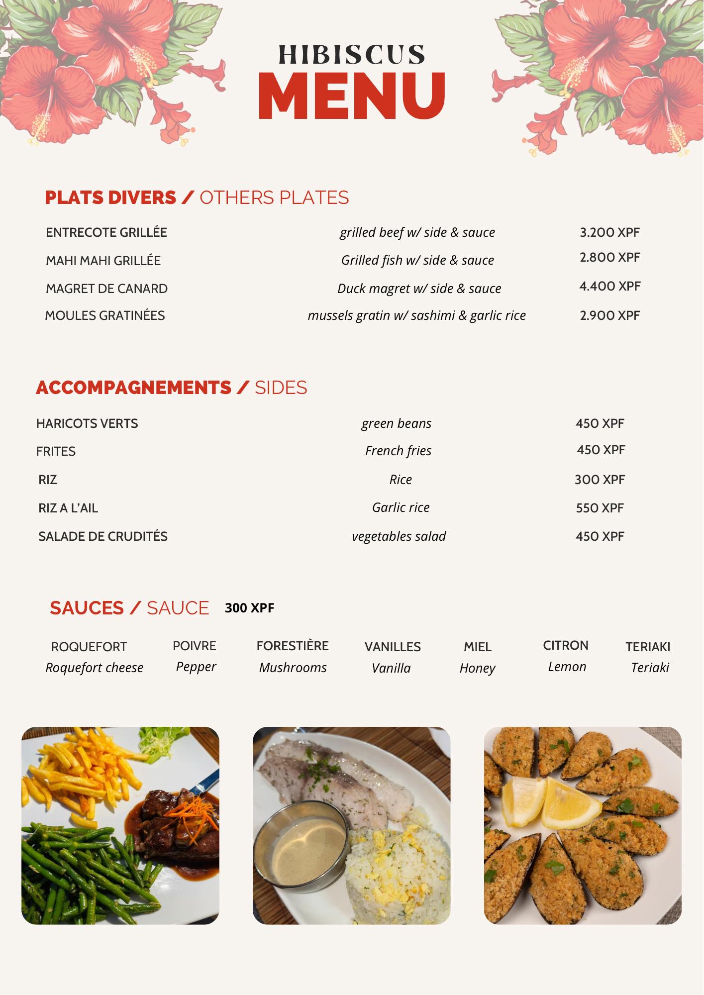 Restaurant Hibiscus Poisson cru